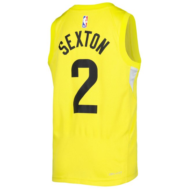 Collin Sexton Utah Jazz Youth Swingman Jersey - Icon Edition - Yellow - Image 3