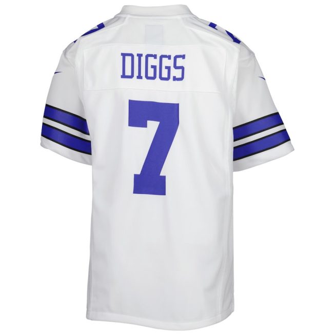 Trevon Diggs 7 Dallas Cowboys YOUTH Game Jersey - White - Image 3