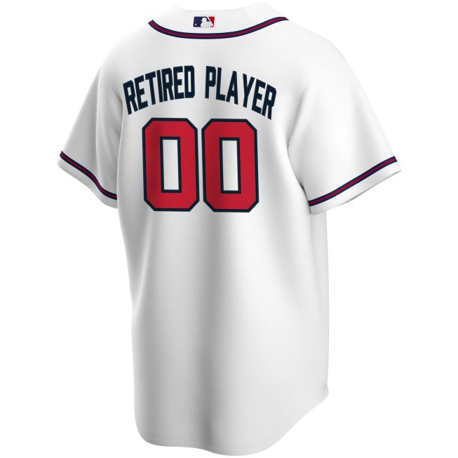 Atlanta Braves Home Pick-A-Player Retired Roster Replica Jersey - White - Image 3