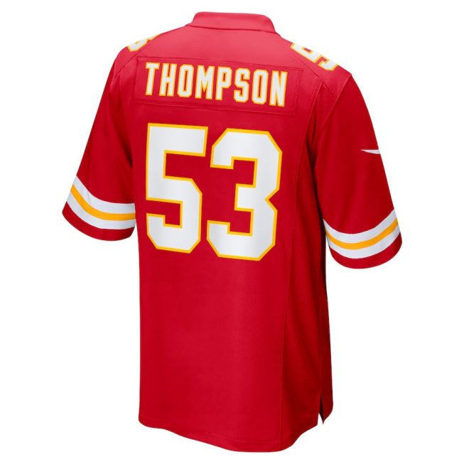 BJ Thompson #53 Kansas City Chiefs Super Bowl LIX Jersey - Men's - Red - Image 3
