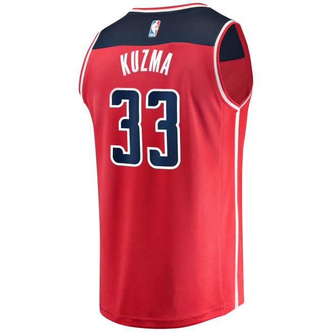Kyle Kuzma Washington Wizards Fanatics Fast Break Replica Jersey - Icon Edition - Red - Image 3