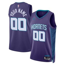 Charlotte Hornets 2023/24 Statement Swingman Custom Men Jersey - Purple