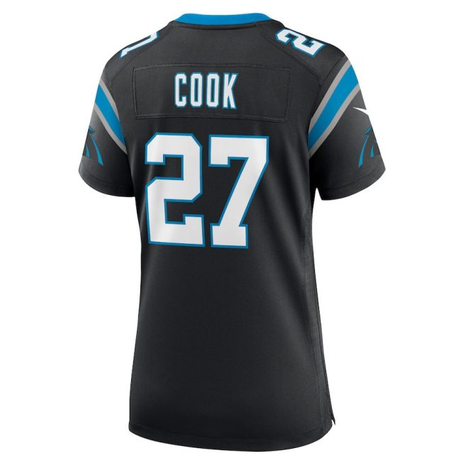 Alex Cook 27 Carolina Panthers Game Women Jersey - Black - Image 3