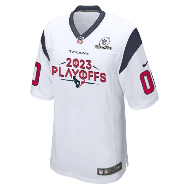Houston Texans 2023 Playoffs Game Men Custom Jersey - White - Image 2