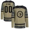 Winnipeg Jets Logo Military Appreciation Team Authentic Custom Practice Jersey - Camo