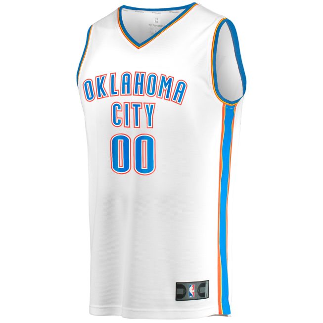 Oklahoma City Thunder Fanatics Fast Break Custom Replica Jersey - White - Association Edition - Image 2