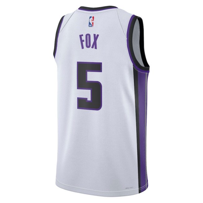 De'Aaron Fox 5 Sacramento Kings Unisex Swingman Jersey - Association Edition - White - Image 3