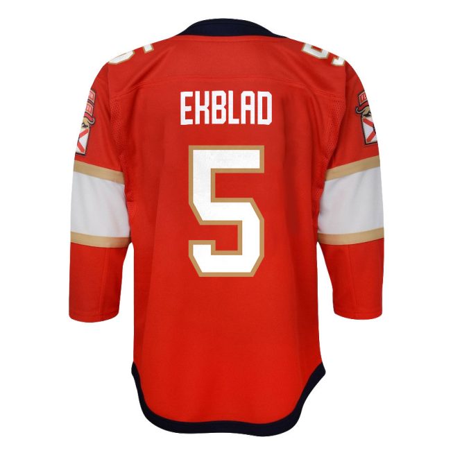 Aaron Ekblad 5 Florida Panthers 2024 STANLEY CUP Final Youth Home Breakaway Jersey - Red - Image 3