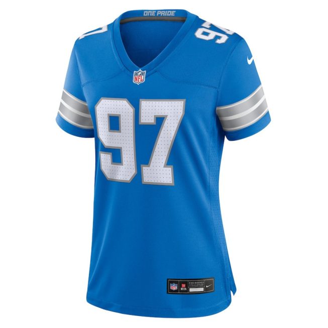 Aidan Hutchinson 97 Detroit Lions Women's Team Game Jersey - Blue - Image 2