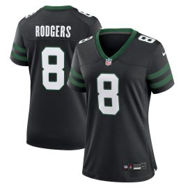 Aaron Rodgers 8 New York Jets Alternate Game Women Jersey - Legacy Black