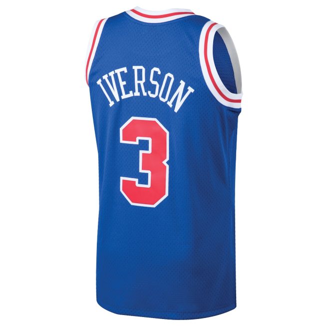 Allen Iverson Philadelphia 76ers Mitchell & Ness 1996/97 Hardwood Classics Throwback Swingman Jersey - Royal - Image 3