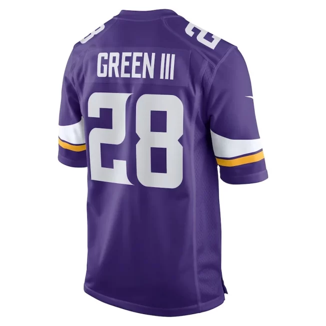 A.J. Green III 28 Minnesota Vikings Team Game Men Jersey - Purple - Image 3