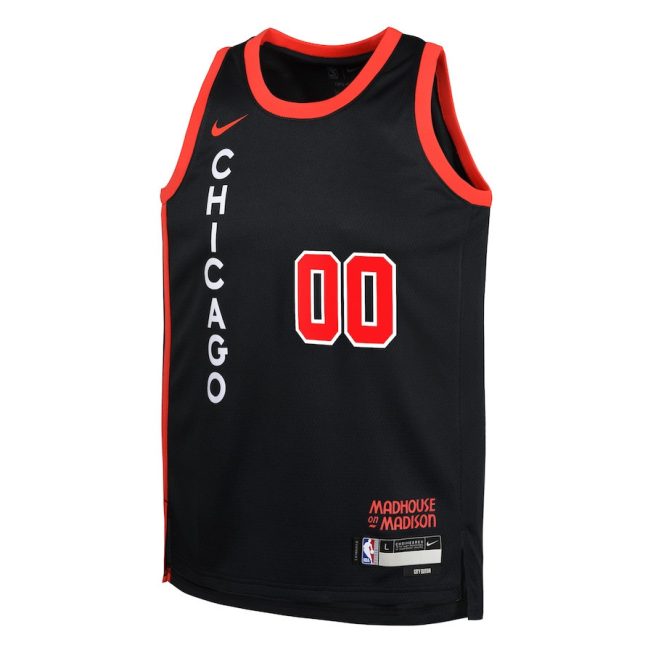 Chicago Bulls 2023/24 City Edition Swingman Custom YOUTH Jersey - Black - Image 2