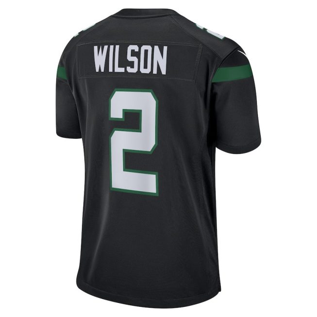 Zach Wilson 2 New York Jets YOUTH Game Jersey - Black - Image 3