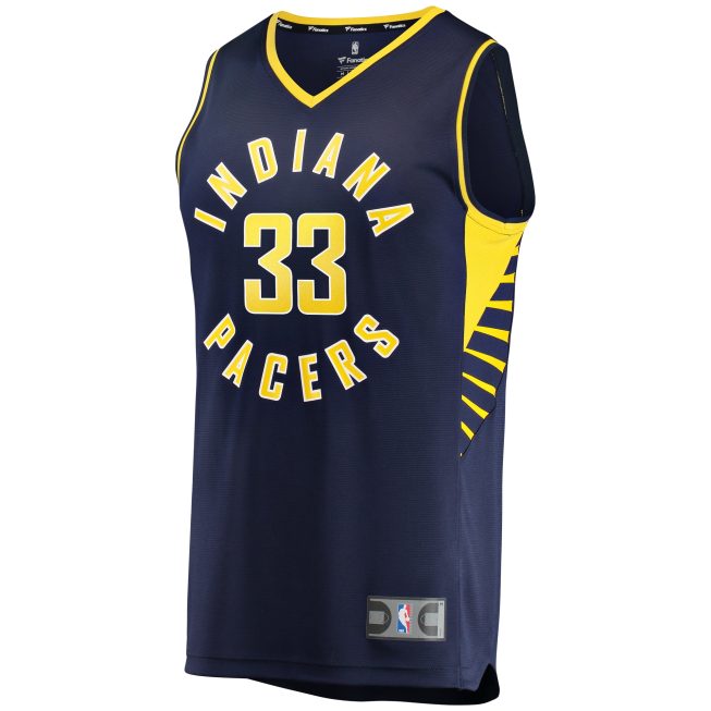 Myles Turner Indiana Pacers Fanatics Fast Break Replica Jersey Navy - Icon Edition - Image 2