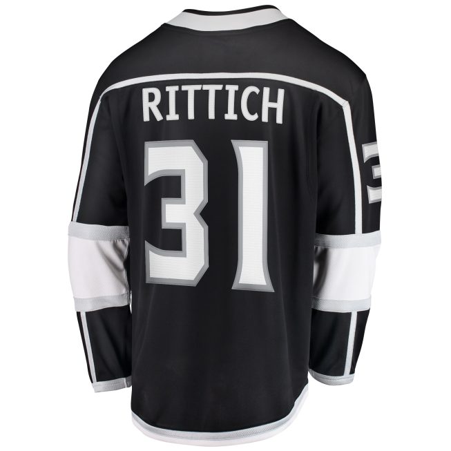 David Rittich Los Angeles Kings Fanatics Home Premier Breakaway Player Jersey - Black - Image 3