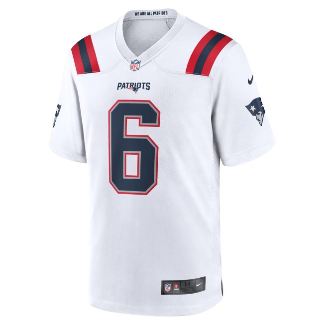 Christian Gonzalez New England Patriots Game Jersey - White - Image 2