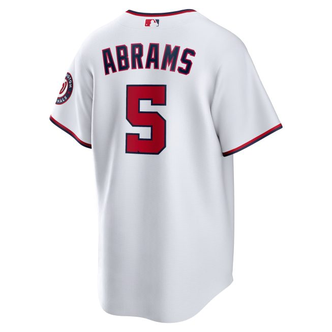 C.J. Abrams Washington Nationals Home Replica Jersey - White - Image 3
