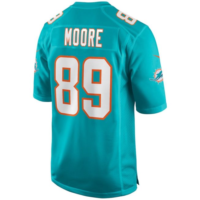 Nat Moore 89 Miami Dolphins Men Game Retired Jersey - Aqua - Image 3