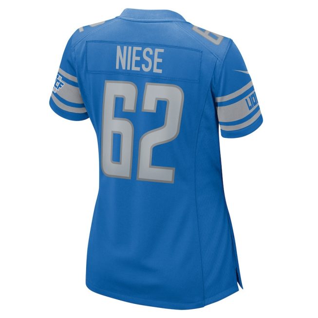 Michael Niese 62 Detroit Lions Women Team Game Jersey - Blue - Image 3
