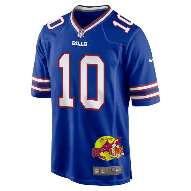 Khalil Shakir 10 Buffalo Bills Super Bowl LIX New Orleans Patch Game Men Jersey - Royal - Image 3