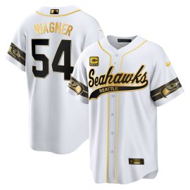 Bobby Wagner 54 Seattle Seahawks Throwback Men Jersey - White Gold