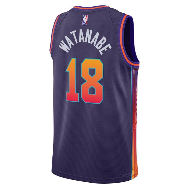 Yuta Watanabe 18 Phoenix Suns 2023/24 City Edition Swingman Jersey - Purple - Image 3