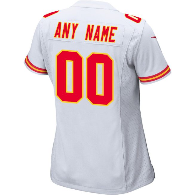 Kansas City Chiefs Super Bowl LVIII Patch Game Custom Women Jersey - White - Image 3