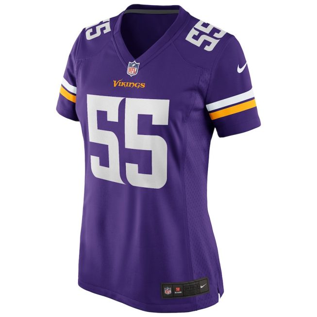 Jack Del Rio 55 Minnesota Vikings Women Game Retired Jersey - Purple - Image 2