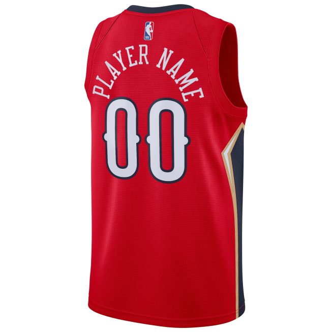 New Orleans Pelicans Jordan Brand Swingman Custom Jersey - Statement Edition - Red - Image 3