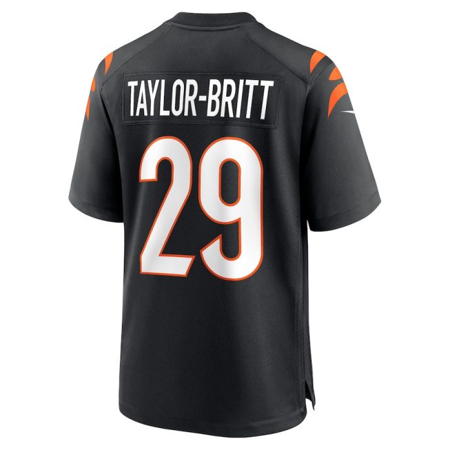 Cam Taylor-Britt 29 Cincinnati Bengals Game Men Jersey - Black - Image 3