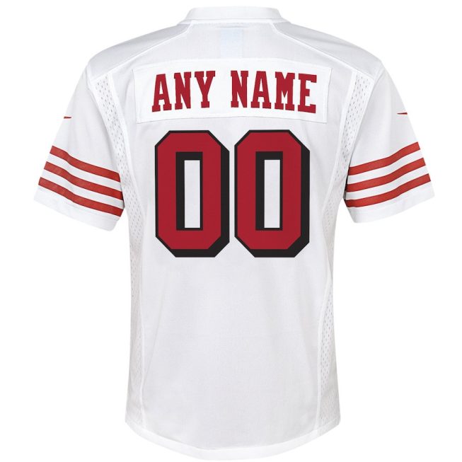 San Francisco 49ers Custom Alternate Game YOUTH Jersey - White - Image 3