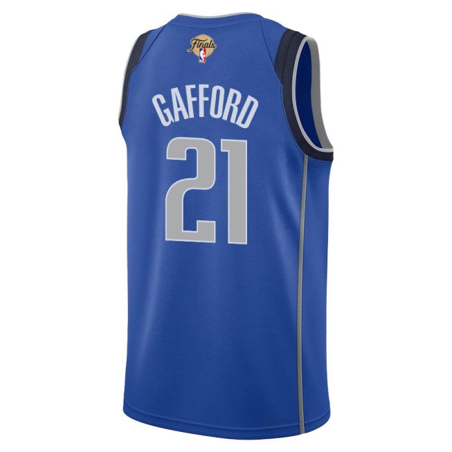 Daniel Gafford 21 Dallas Mavericks 2024 FINALS PATCH Swingman Jersey - Icon Edition - Blue - Image 3