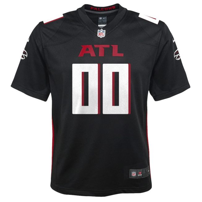 Atlanta Falcons Custom YOUTH Game Jersey - Black - Image 2