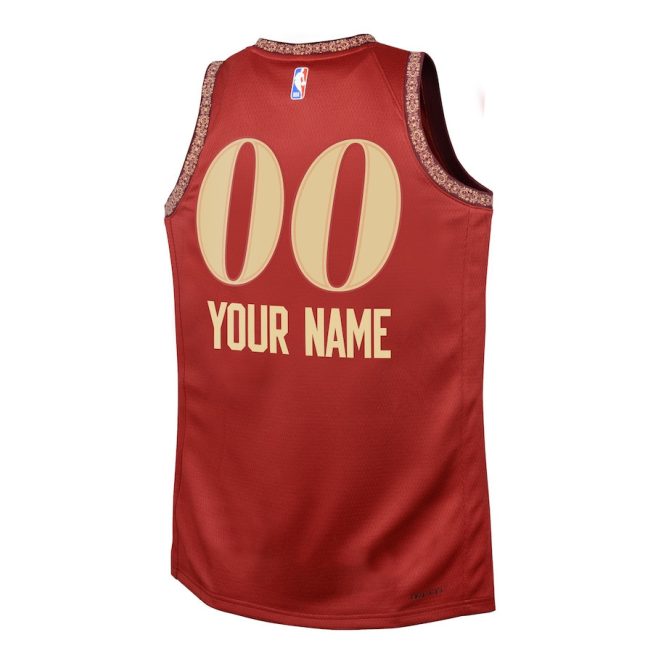 Cleveland Cavaliers 2023/24 City Edition Swingman Custom YOUTH Jersey - Wine - Image 3