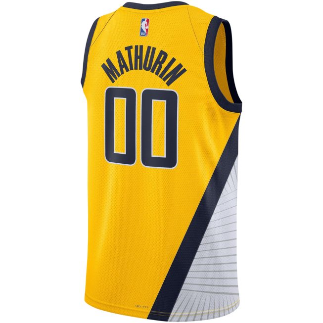 Bennedict Mathurin Indiana Pacers Jordan Brand Unisex Swingman Jersey - Statement Edition - Gold - Image 3
