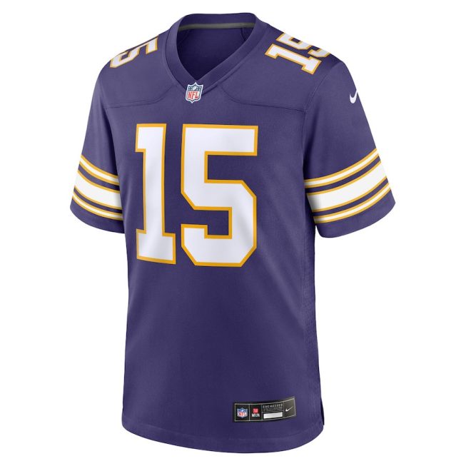 Joshua Dobbs 15 Minnesota Vikings Alternate Game Men Jersey - Purple - Image 2