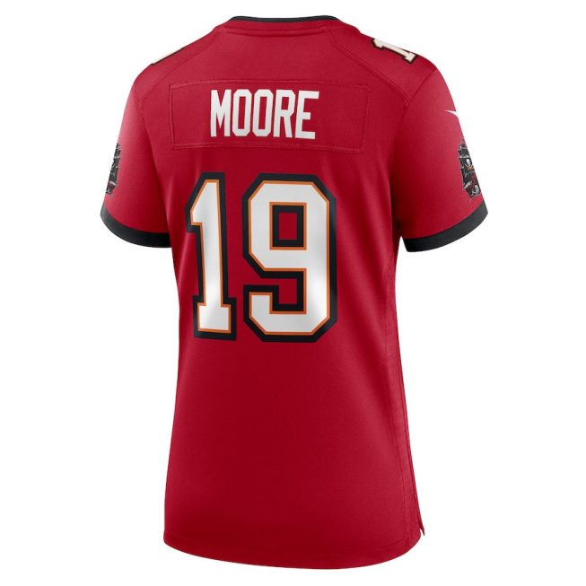 David Moore 19 Tampa Bay Buccaneers Women Game Jersey - Red - Image 3