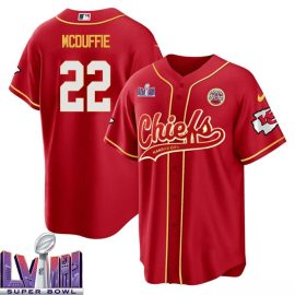 Trent McDuffie 22 Kansas City Chiefs Super Bowl LVIII Baseball Men Jersey - Red