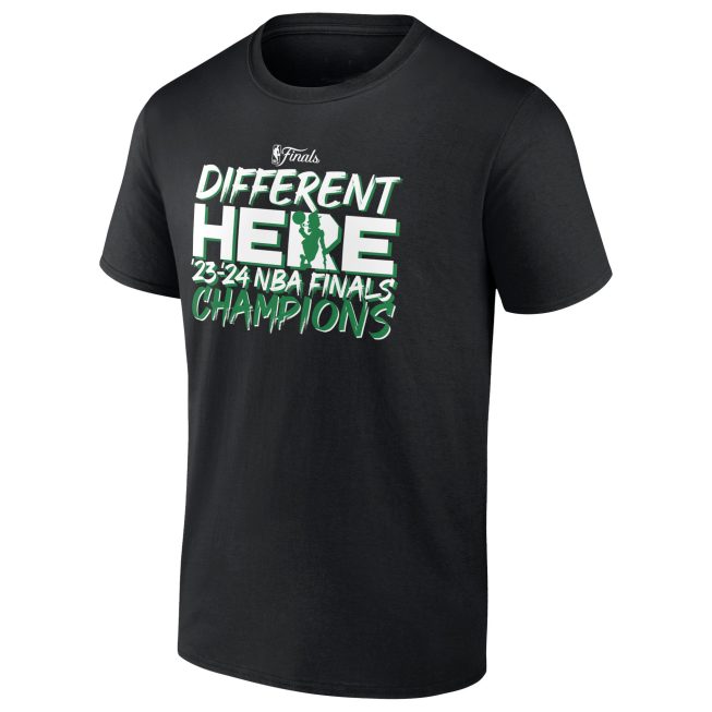 Boston Celtics 2024 Finals Champions Different Here Unisex T-Shirt - Black - Image 2