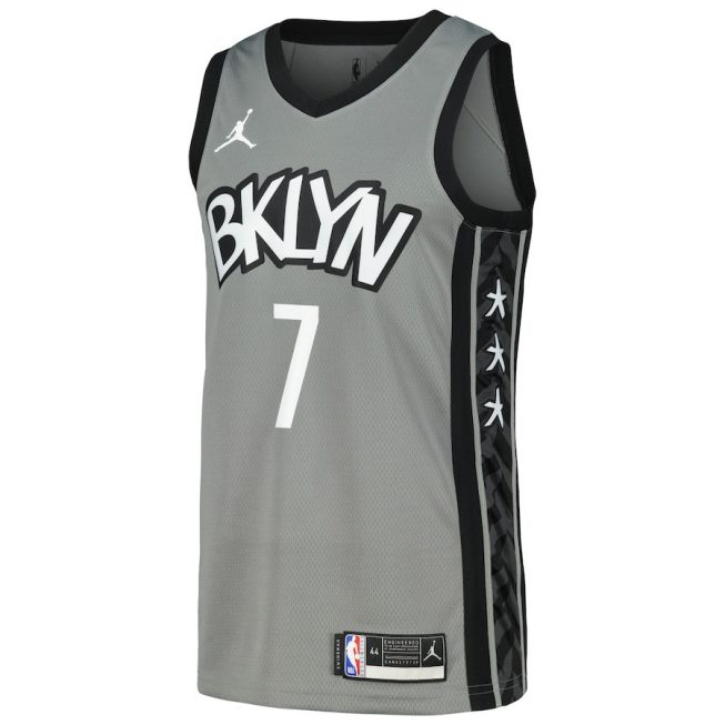 Kevin Durant 7 Brooklyn Nets Swingman Player Jersey - Statement Edition - Gray - Image 2