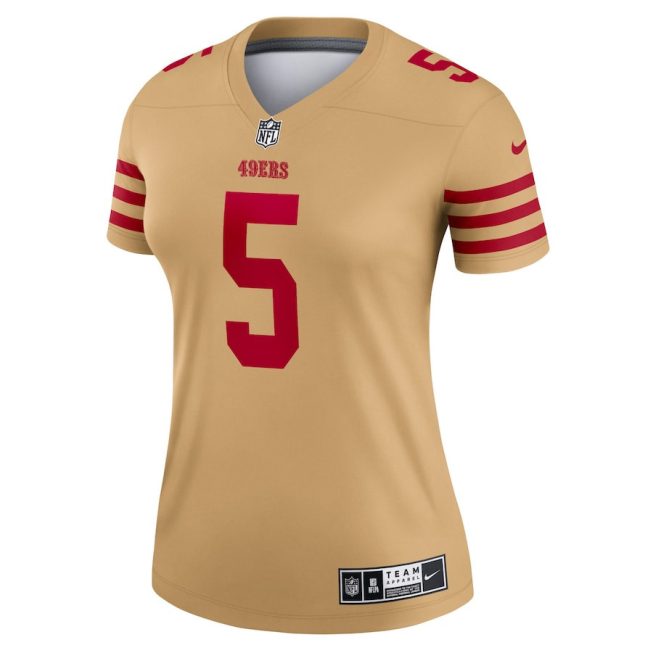 Trey Lance 5 San Francisco 49ers Women Team Inverted Legend Jersey - Gold - Image 2