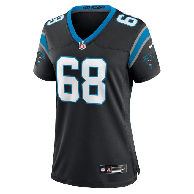Cade Mays 68 Carolina Panthers Women Team Game Jersey - Black - Image 2