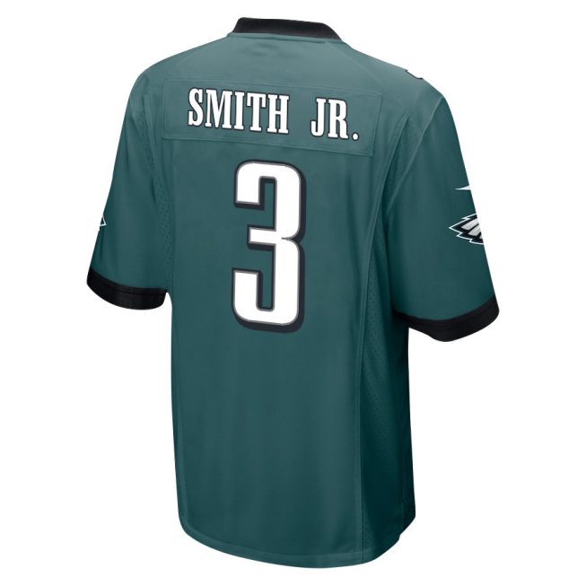 Nolan Smith Jr. 3 Philadelphia Eagles Super Bowl LIX New Orleans Patch Game Men Jersey - Midnight Green - Image 2