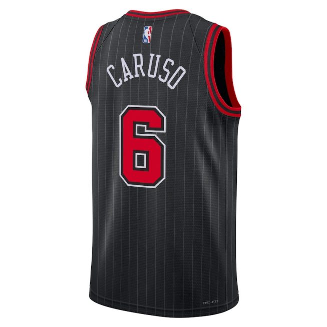 Alex Caruso 6 Chicago Bulls Unisex Swingman Jersey - Statement Edition - Black - Image 3
