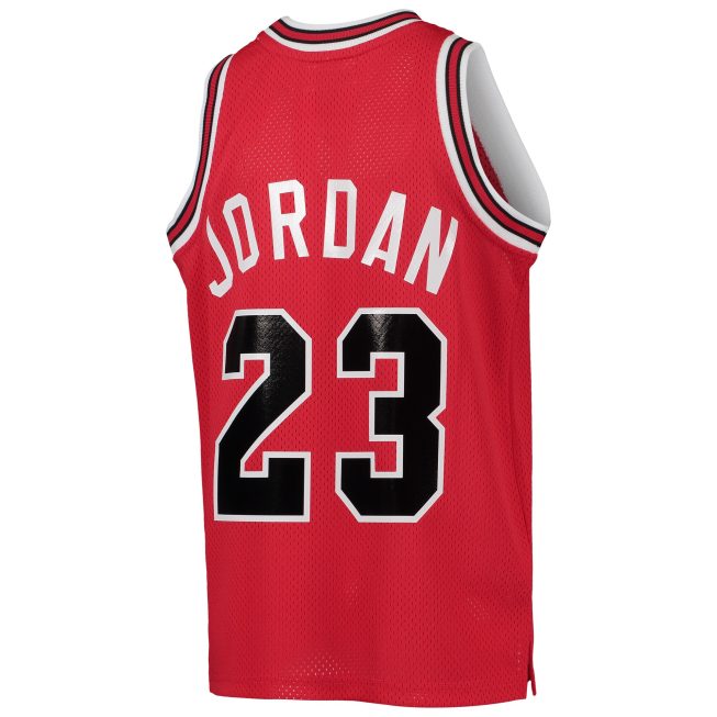 Michael Jordan Chicago Bulls Mitchell & Ness Youth 1984/85 Hardwood Classics Authentic Jersey - Red - Image 3