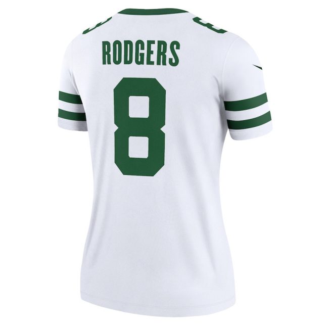 Aaron Rodgers 8 New York Jets Women Alternate Legend Jersey - Spotlight White - Image 3