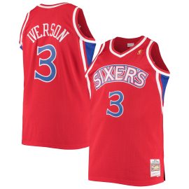 Allen Iverson Philadelphia 76ers Mitchell & Ness 1996/97 Big & Tall Hardwood Classics Swingman Jersey - Red
