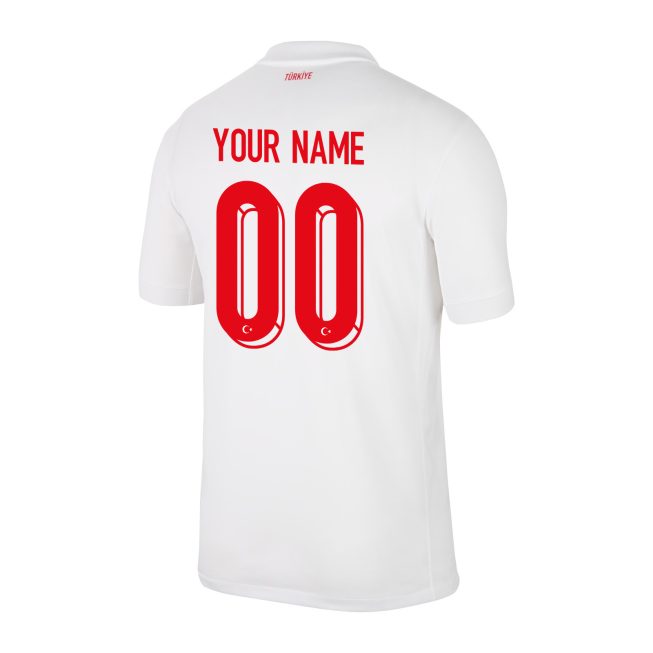 Turkey National Team 2024 Home Stadium Custom Men Jersey - White - Image 2