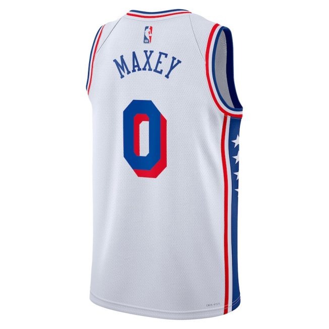 Tyrese Maxey 0 Philadelphia 76ers 2023/24 Swingman Jersey - Association Edition - White - Image 3